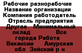 Рабочие разнорабочие › Название организации ­ Компания-работодатель › Отрасль предприятия ­ Другое › Минимальный оклад ­ 40 000 - Все города Работа » Вакансии   . Амурская обл.,Зейский р-н